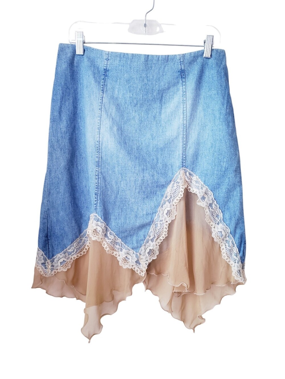 Vintage Bebe Denim Asymeterical Skirt